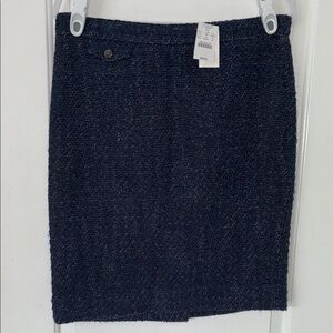 NWT Boucle J. Crew pencil skirt navy 10